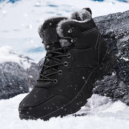 Herrenstiefel Neue Winterschuhe Warme Herrenschuhe Wasserdicht Rutschfest Plüsch-Sneaker Herren-Tennisschuhe Stiefel Herren-Sneaker Winter