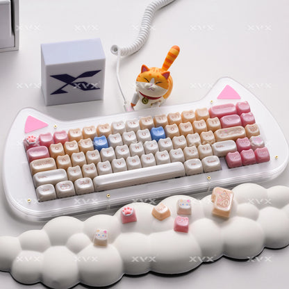 XVX 148 Keys Cat Theme Keycaps MAO Profile Key Cap Korean Glossy Cute Keycap for Keyboard 61 64 68 78 87 96 98 104 108