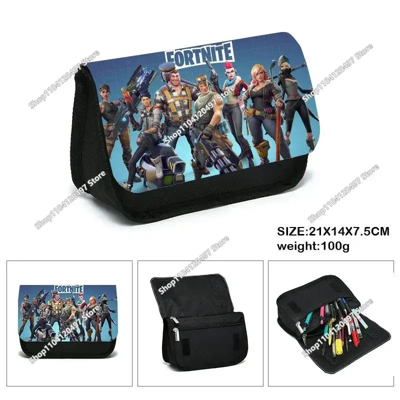 Victory Royale Student Boys Girls Fortnite Capacity Stationery Pencil Case Peely Llama Hero Children's Pen Box Kids Teen Bags