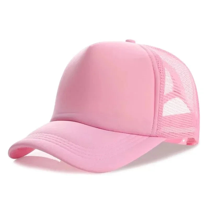 Unisex Cheaper 5 Panel Trucker Hat For Adult Summer Net Baseball Cap Men Women Blank Mesh Adjustable Sun Hat Visor