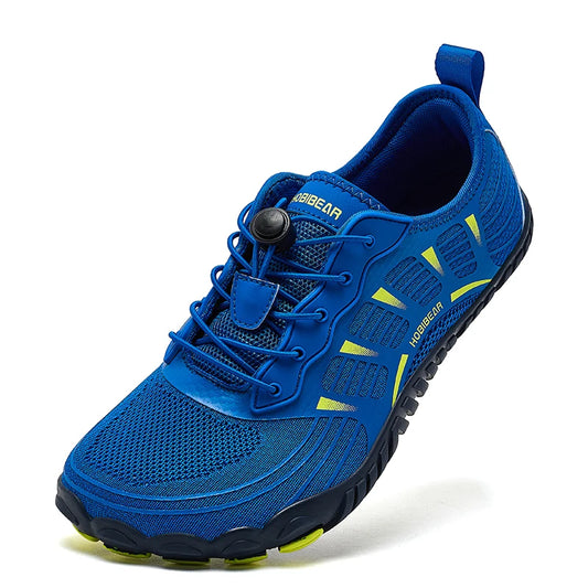 HOBIBEAR Wide Toe Barefoot Sneakers, Unisex Non-Slip Outdoor Athletic Shoes with Elastic Band, Beach Sneakers