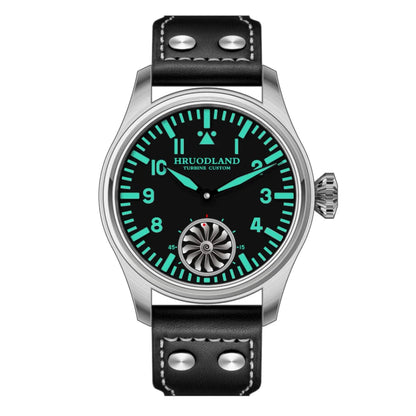 Hruodland 2025 New Men's Mechanical Watch Seagull ST3620 Retro Pilot 43MM BGW-9 Luminous Sapphire Crystal Turbine Watch