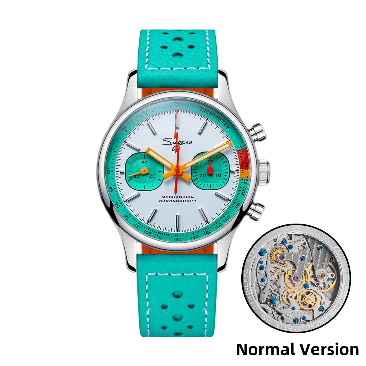 Sugess Chronograph Watch for Man ST19 Swanneck Movement Mechanical Wristwatches Sapphire Crystal Pilot Military Racing Clock New