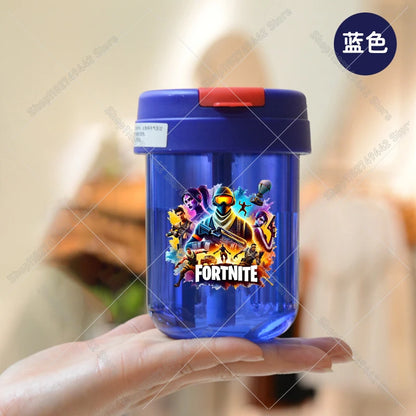 Game Fortnites Mini Straw Cups School Student Plastic Water Bottle Children Leak-proof Coffice Milk Cups Travel Outdoor Office