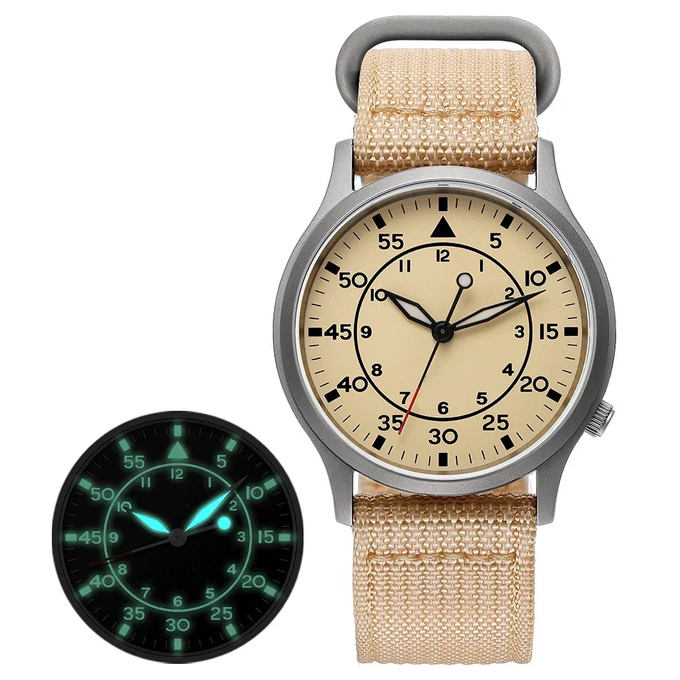 BERNY Titanium Men Quartz Watch AR Coating Sapphire Fashion Wristwatch Luminous VH31 Ultra-thin Wristwatch Waterproof 5ATM Watch