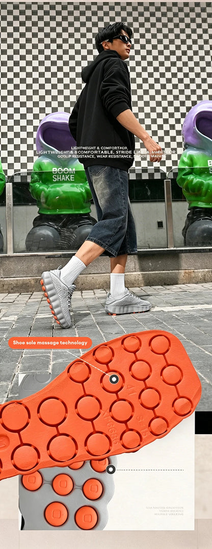 Comfortabele casual herensneakers met voetmassagetechnologie Ademende, lichtgewicht sportschoenen voor dames