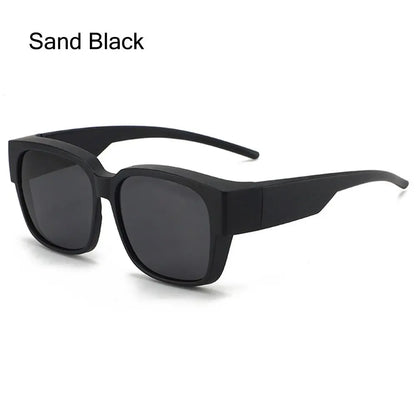 Polarized Fit Over Glasses Sunglasses Trendy Square Wrap Around Shades UV400 Protection Sun Glasses Can Be Worn Over Other Glass