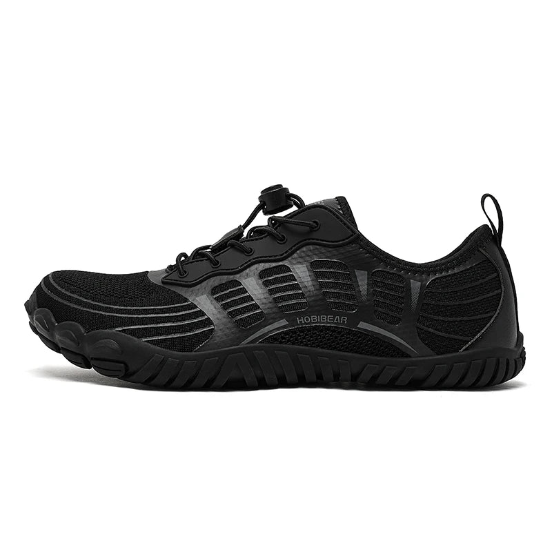 HOBIBEAR Sneaker unisex a punta larga, stile barefoot, antiscivolo, scarpe sportive da esterno con fascia elastica, sneakers da spiaggia