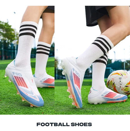 Men's Soccer Shoes Training Football Boots Indoor Sneakers TF Long Spikes Match Futsal Ultralight Breathable Cleats Drop Shipping
