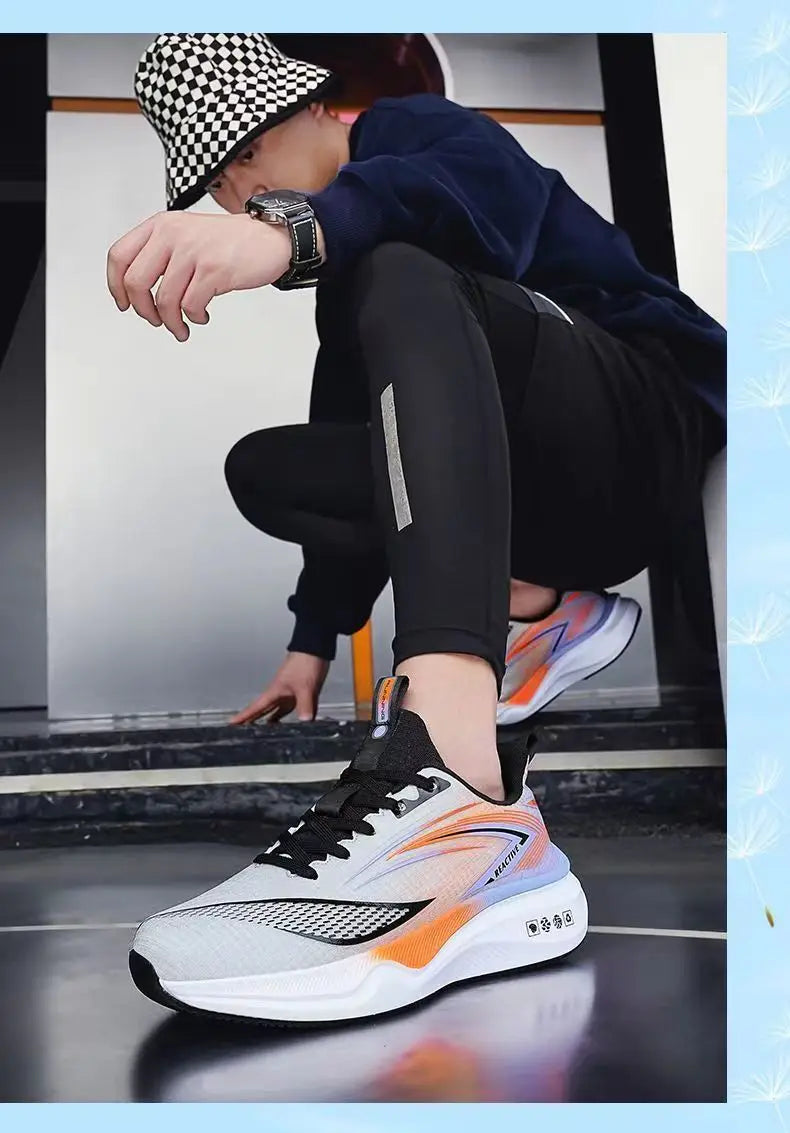 Men's breathable running shoes summer hot sale of the season, casual sporty fish thread soft bottom thick heel cross-border style