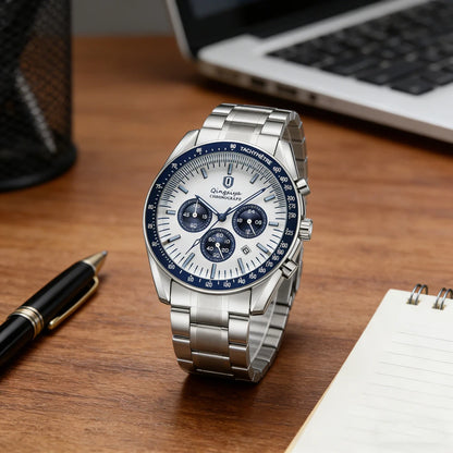 Luxury Brand Men Quartz Watch Waterproof Luminous Stainless Steel Men's Watches 24 Hours Chronograph Date Business Watch For Man