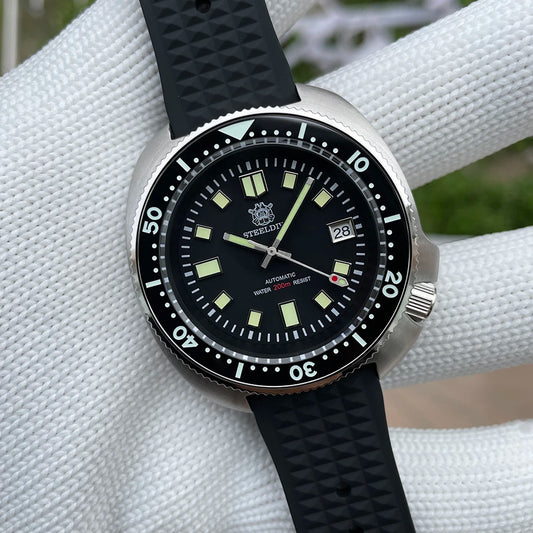 SD1970 STEELDIVE Brand 44MM Sapphire Glass with Transparent AR Coating Cermaic Bezel NH35 Movement Automatic Dive Watch Turtle