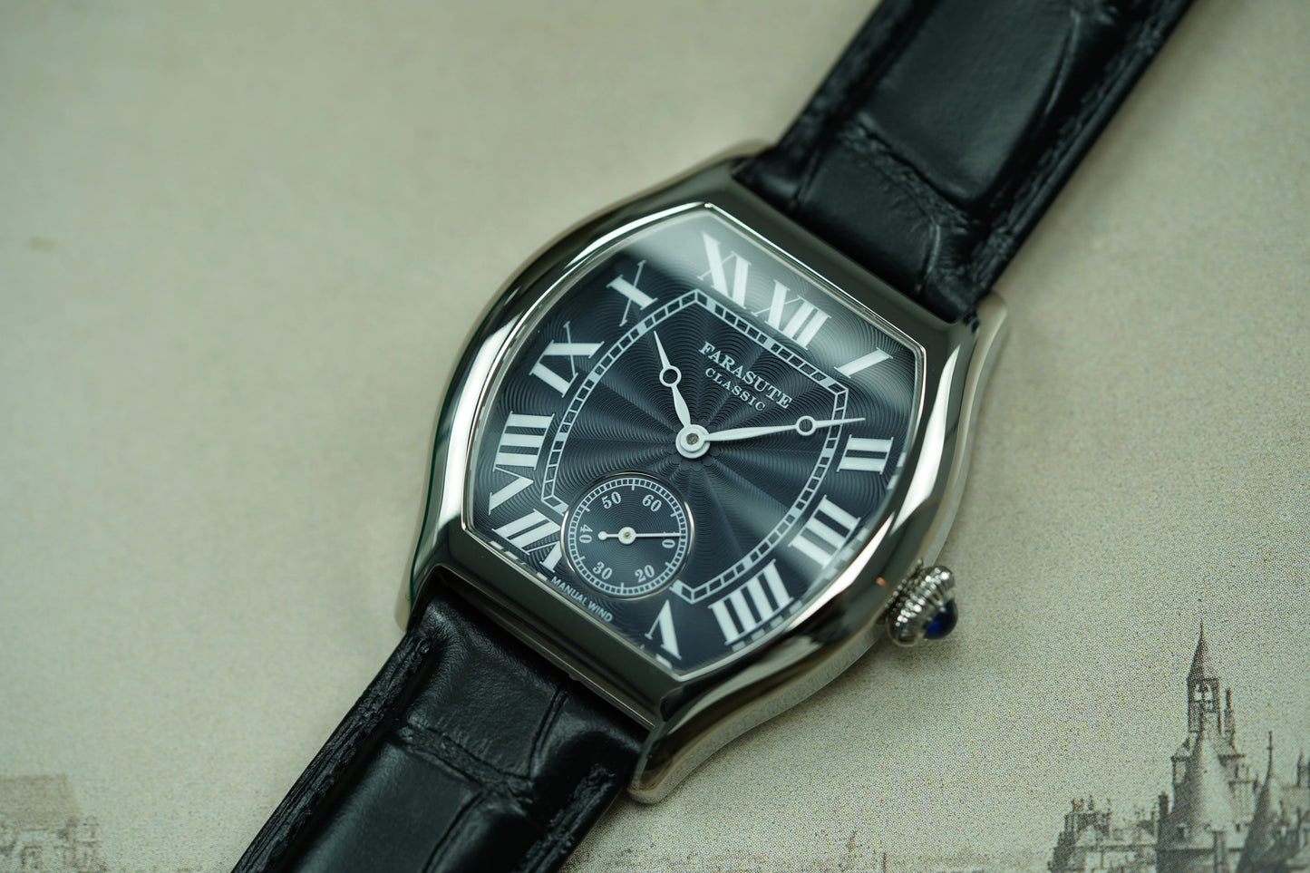FARASUTE New Classic Hangzhou Customized Movement Manual Mechanical Watch Men's Sapphire Crystal Small Second 50m Waterproof Watch