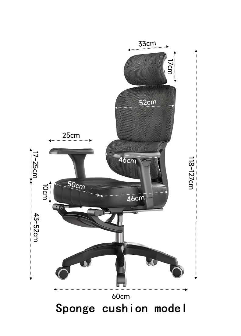 2025 New Ergonomic Office Chairs Gaming Chair Desk Seats Home Seat With Footrest Lumbar Support For Comfortable Long Sitting