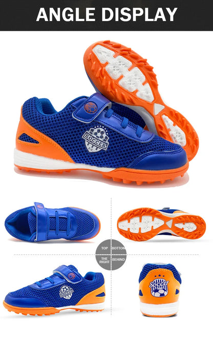 Boy Girl Tf Children's Football Shoes Hook Loop Football Boots No Spikes Lacrosse Beginner Cricket Shoes Baseball Shoes