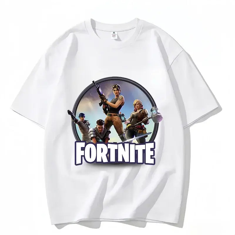 Fortnite Crew Neck T-Shirt Unisex Adult Game Dance Fashion New Pure Cotton Short Sleeve Tops Perfect for Casual Wear Vacations
