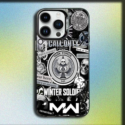 COD Call Of Duty G-Ghost Phone Case For iPhone 16,15,14,13,12,11,Mini,Pro,SE,MAX Gray Matte Silicone Black Cover