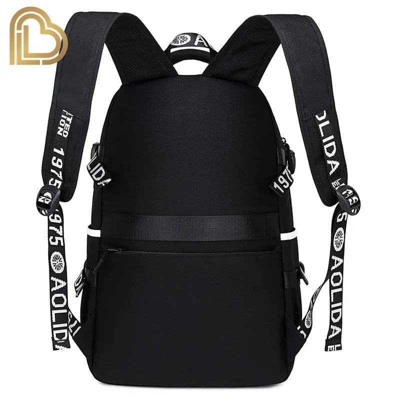Ultima Knight F-Fortnited Battle Royale Rucksack mit USB-Ladeanschluss, Anime-Figuren und Studienfach für Schreibwaren für Schüler