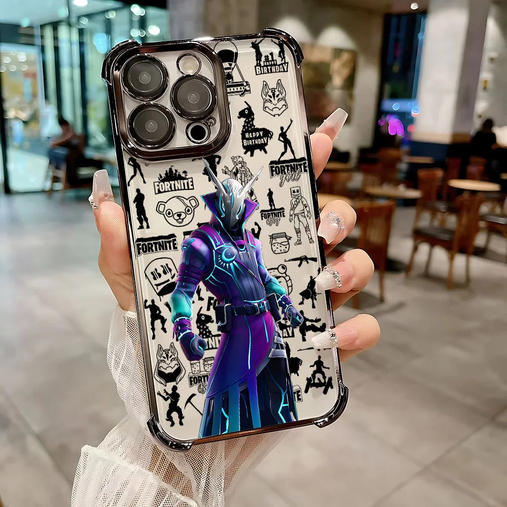 Hot Game F-Fortnites Plating Phone Case for Samsung A37 A57 A07 A36 A16 A06 A35 A55 A25 A26 A05s A15 A54 A34 A24 A14 A05 4G 5G