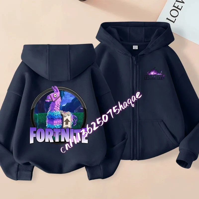New Fortnites Child Zip-up Hoodie Cartoon Anime Hoodies Casual Breathable Kids Boys Coat Jackets 2026 Spring Children Clothing