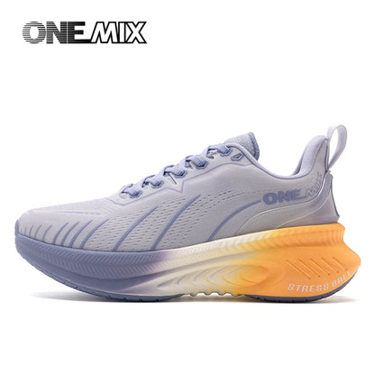 ONEMIX Nieuwe hardloopschoenen met demping voor heren, geschikt voor intensieve hardlopers, met veters, sportschoenen voor dames, antislip, outdoor, atletische herensneakers