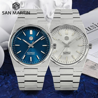 Orologio da uomo San Martin Classic 40mm Miyota 9015 di lusso elegante, orologio da polso meccanico automatico con bracciale a rilascio rapido SN0023