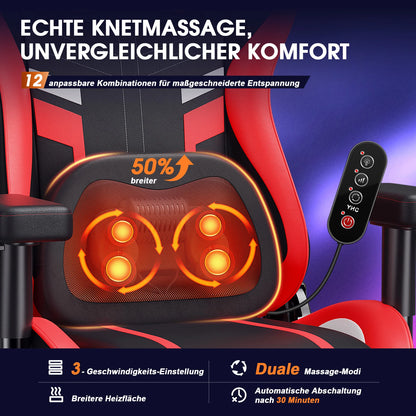 GC-RC03 Gaming Chair Ergonomic Office Chair with Kneading Massage and Heating 90°-175° Recline for Computer Gaming Home Office