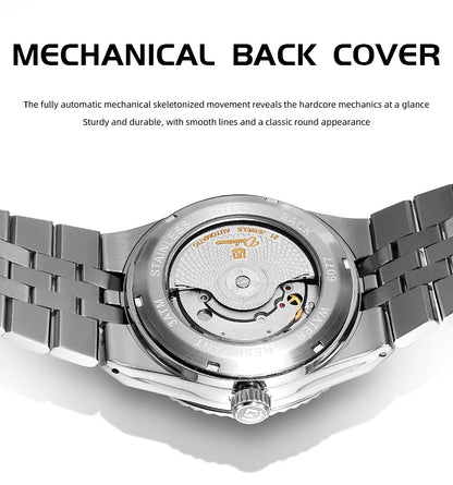Luxury Automatic Mechanical Men's Watch Date Stainless Steel Man Watch Waterproof Luminous Business Watches For Men Reloj