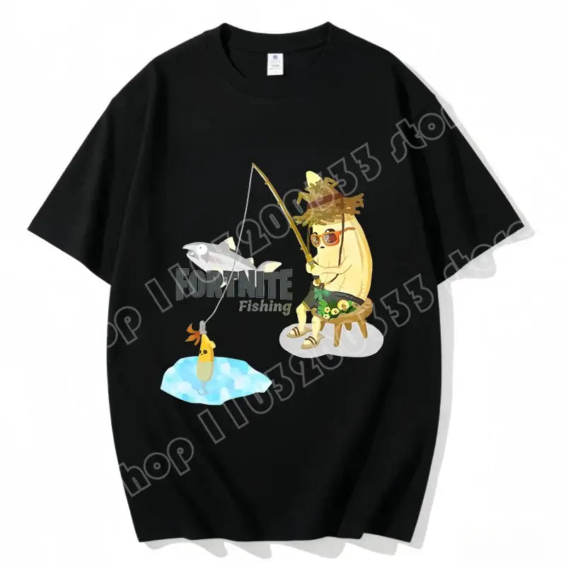 Fortnite Crew Neck T-Shirt Unisex Adult Game Dance Fashion New Pure Cotton Short Sleeve Tops Perfect for Casual Wear Vacations