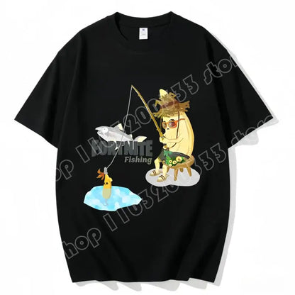 Fortnite Crew Neck T-Shirt Unisex Adult Game Dance Fashion New Pure Cotton Short Sleeve Tops Perfect for Casual Wear Vacations