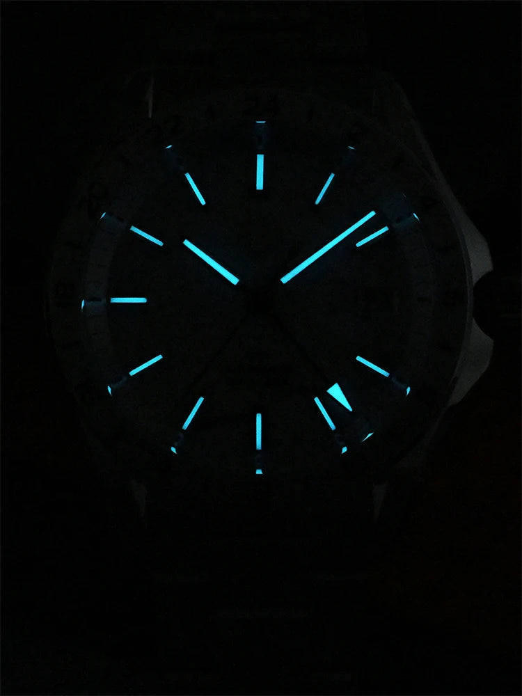 San Martin 39mm Aventurine Gemstone Dial Luxury Men's Watch NH34 GMT Automatic Mechanical Sapphire Waterproof Luminous SN0129