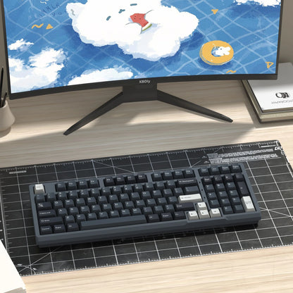 KBDiy 174 Tasten/Set PBT GMK Apollo Tastenkappen, Double-Shot, minimalistisches ISO-Cherry-Profil, für mechanische Gaming-Tastaturen, Tastenkappen für MX
