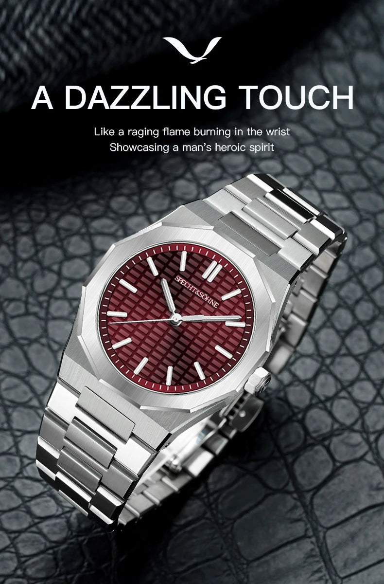 New 2026 Fashion Rare Specht & Söhne Men's Watch Ultrathin 38MM Steel Sapphire Crystal VH31 Quartz Wristwatch Relogio Masculino