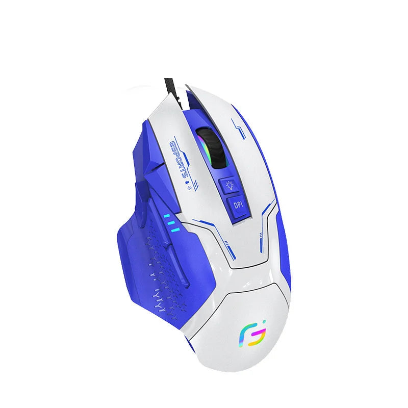Ratón gaming con cable, 12000 DPI ajustables, programación de macros, retroiluminación RGB, diseño ergonómico y tecla de disparo para e-sports, ratón para PC