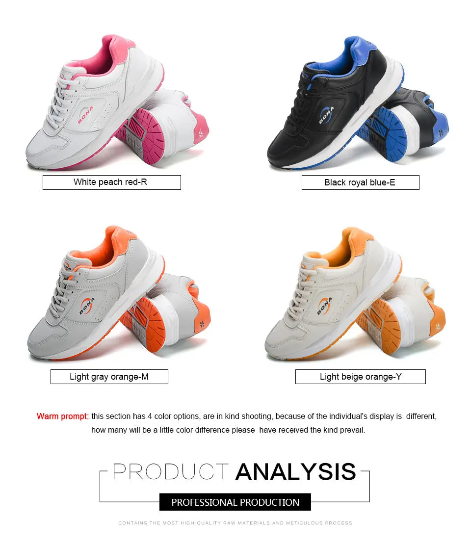 BONA 2023 New Designers Brand Classics  Light Sneakers Women Fashion Running Shoes Casual Walking Footwear Ladies Comfort