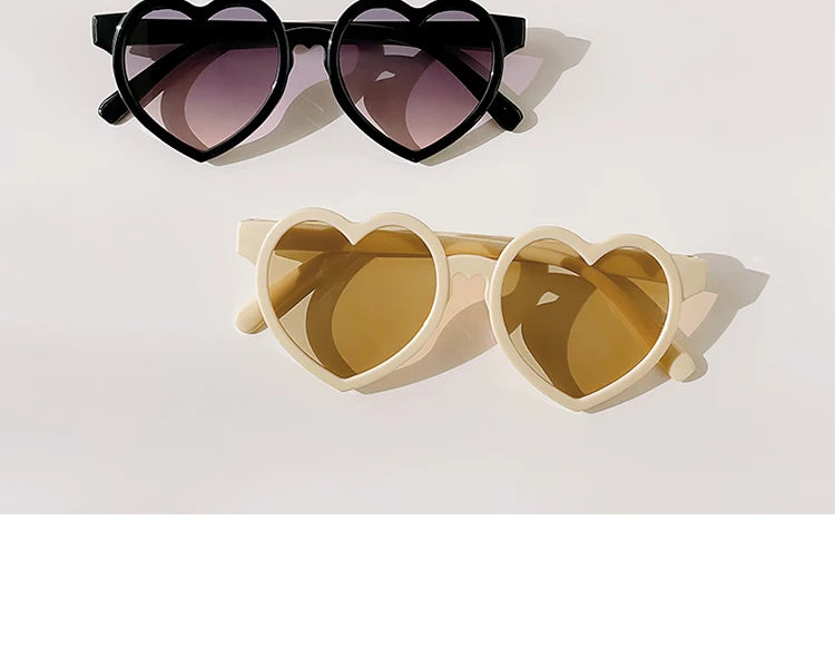 New Kids Cartoon Heart Sunflower Fruit Rabbit Ears Sunglasses Girls Boy Children Outdoor Round Polarized UV400 Sun Glasses