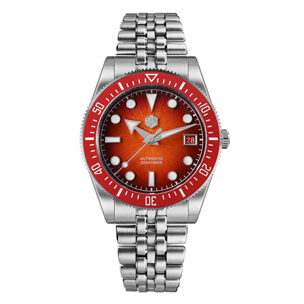 San Martin 37.5mm 40mm Men Diver Watch Miyota 9015 Enamel Dial Luxury Automatic Mechanical Wristwatch Waterproof 200m SN0148