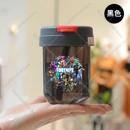 Game Fortnites Mini Straw Cups School Student Plastic Water Bottle Children Leak-proof Coffice Milk Cups Travel Outdoor Office
