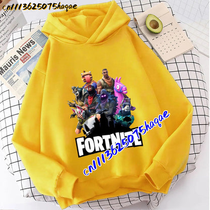 FORTNITED Children Long-sleeved Girls Boy Streetwear Boys Baby Hoodies Pullover Sweatshirt  Anime Fashion Kid Clothing Tops Gift
