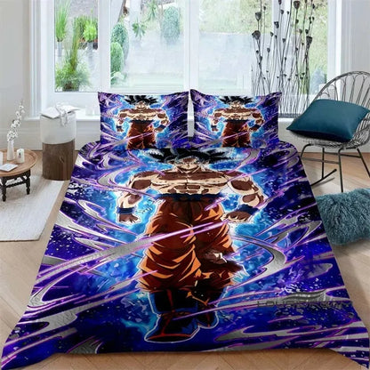 Ložní souprava s potiskem v motivu Cartoon/Anime Son Goku Dragon Ball: tato měkká a pohodlná sada obsahuje povlak na přikrývku a povlak na polštář