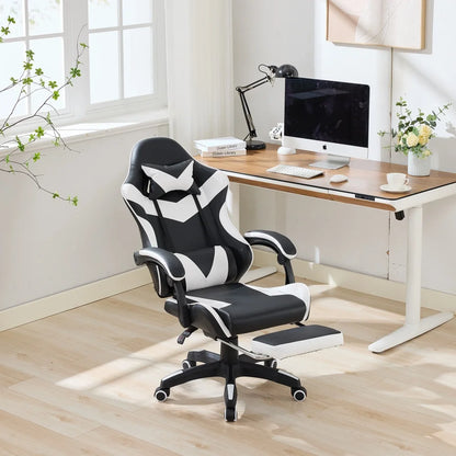 Ergonomic Gaming Chair 360° Reclining Office Chair with Footrest, Adjustable Height Racing Chair with Lumbar Support and Headrest