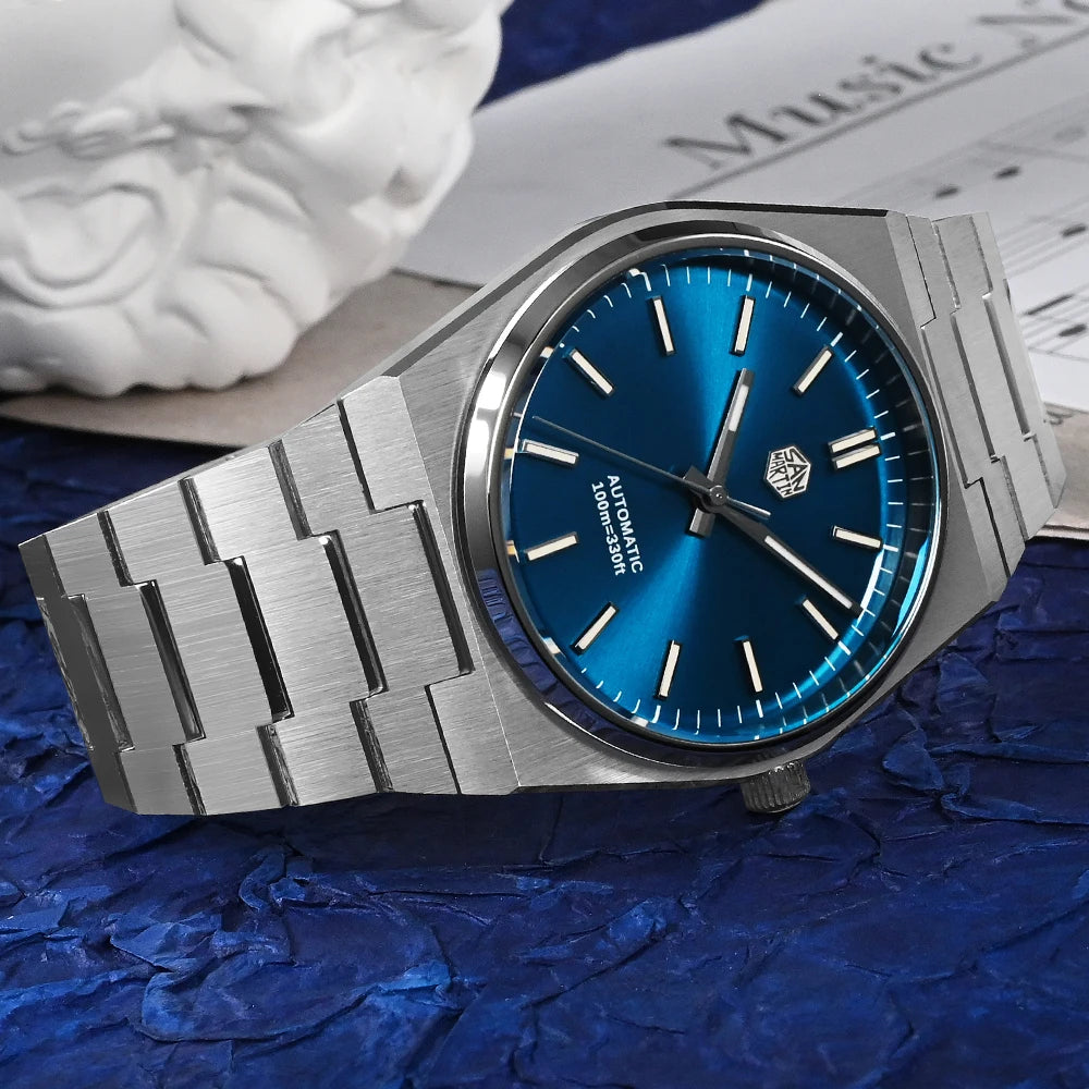Orologio da uomo San Martin Classic 40mm Miyota 9015 di lusso elegante, orologio da polso meccanico automatico con bracciale a rilascio rapido SN0023