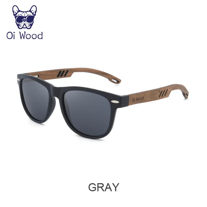 Oi Wood Sunglasses Polarized Black Walnut Wood Sunglasses for Man Polarized High Quality Sun Glasses Men UV400 Eyewear
