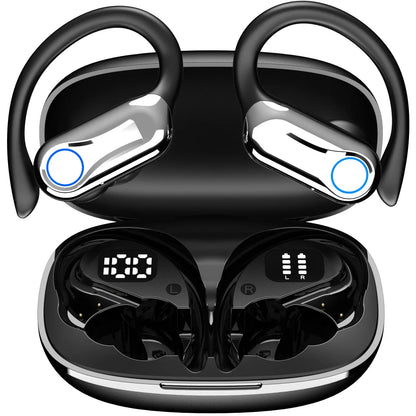 TWS Bluetooth écouteurs avec Microphones Sport oreille crochet LED affichage sans fil casque HiFi stéréo écouteurs étanche casques