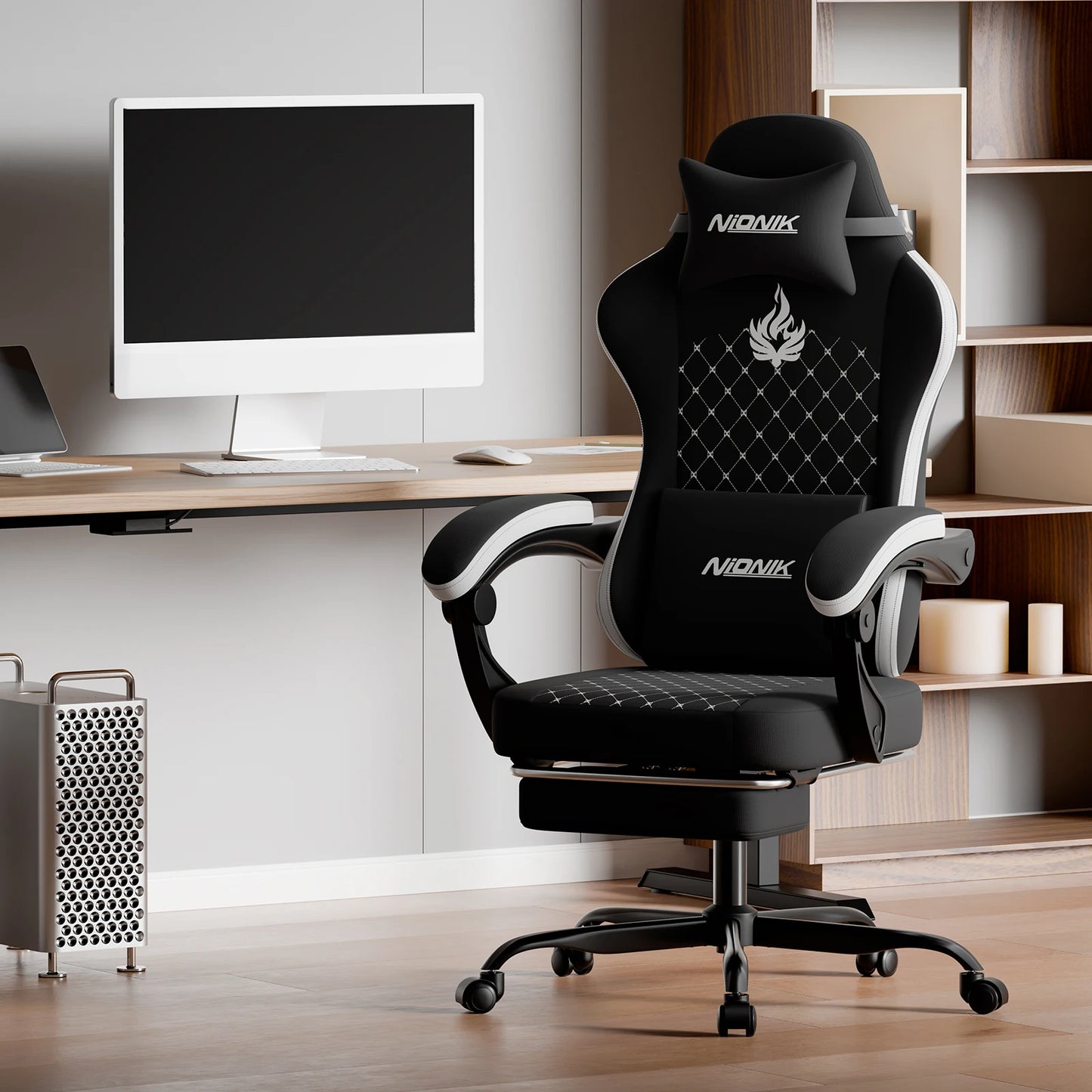 Gaming Chair High Back Ergonomic Computer Chair With Footrest Reclining Adult Comfortable Office Chair 