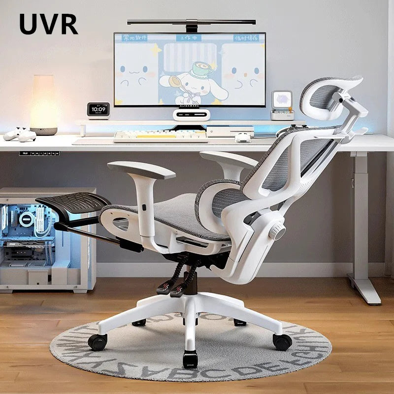 UVR Reclining Boss Chair Sedentary Comfort Mesh Staff Sedentary Comfort Ergonomic Design Backrest Stool Game Office Chair