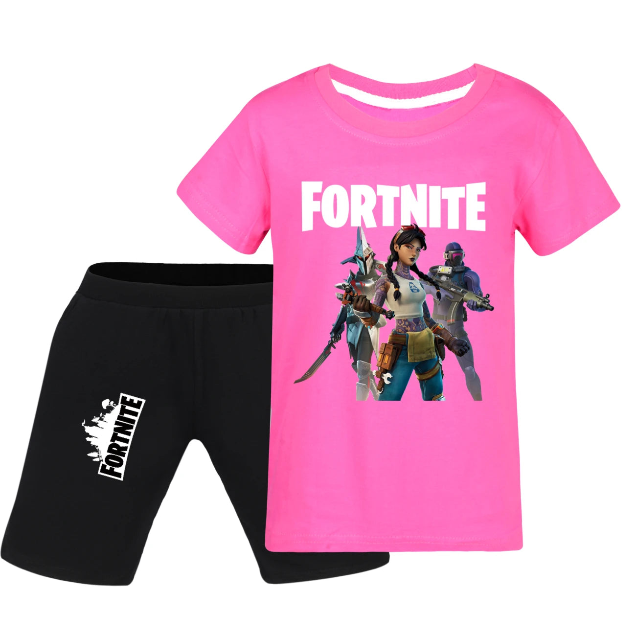 Fortnite Summer Kids Cartoon T-shirts Shorts Two-piece Set Baby Boys Tracksuit Girls Outfits 505