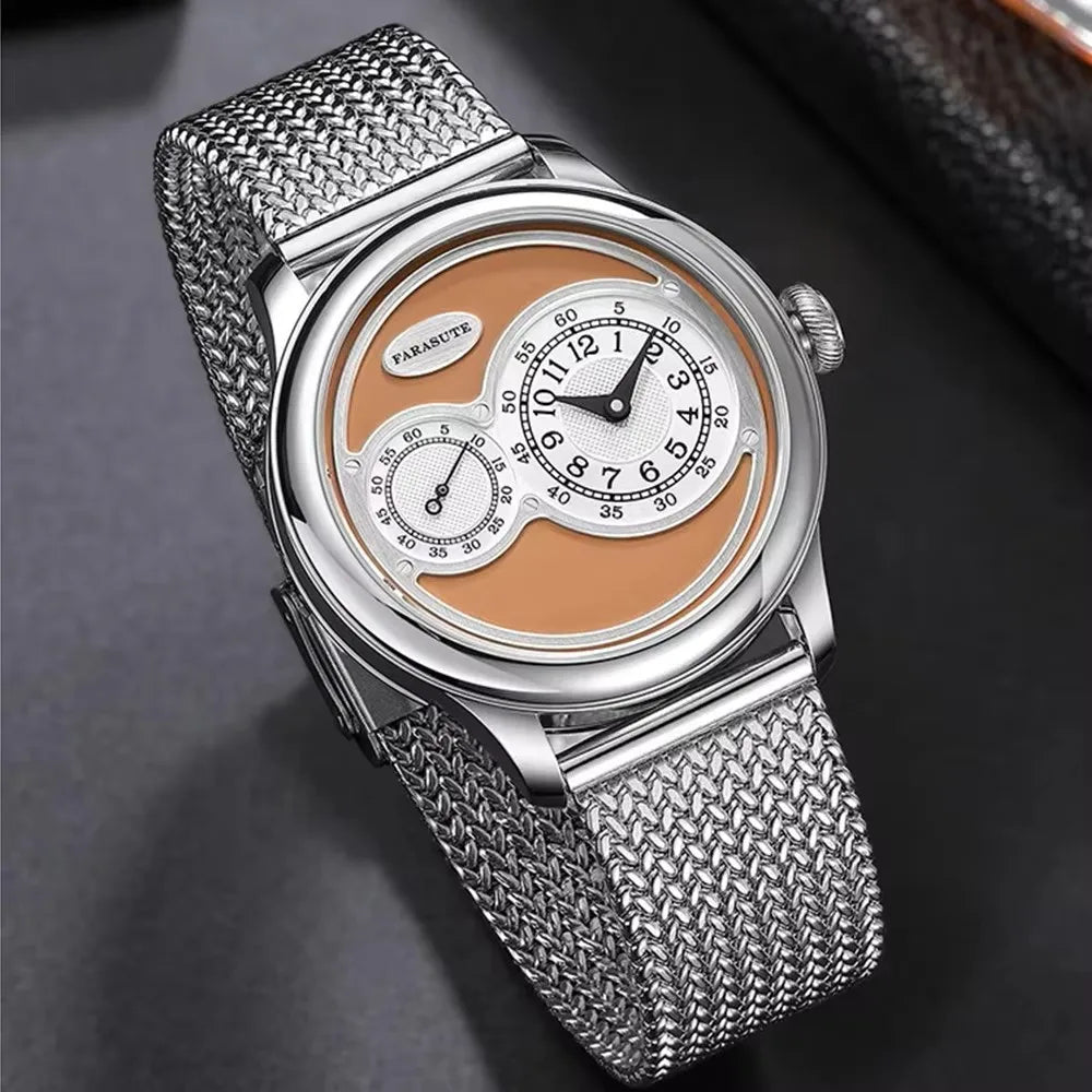 FARASUTE New Casual Fully Automatic Mechanical Men Watch Luxury Sapphire Stainless Steel Wristwatch 5Bar Waterproof Reloj Hombre