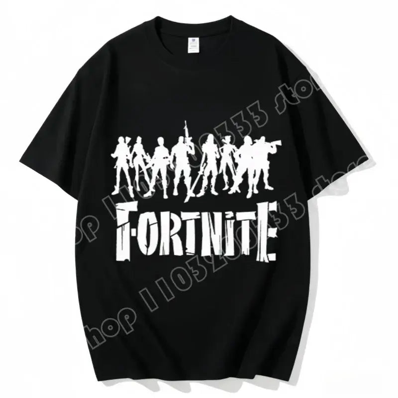 Fortnite Crew Neck T-Shirt Unisex Adult Game Dance Fashion New Pure Cotton Short Sleeve Tops Perfect for Casual Wear Vacations