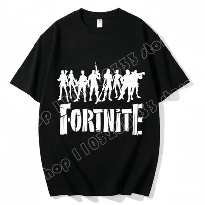 Fortnite Crew Neck T-Shirt Unisex Adult Game Dance Fashion New Pure Cotton Short Sleeve Tops Perfect for Casual Wear Vacations